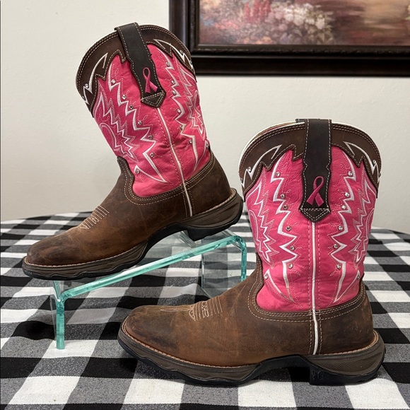 Durango Lady Rebel Stefanie Spielman Western Cowgirl Boots RD3557 Cancer Pink 9 - Picture 3 of 15